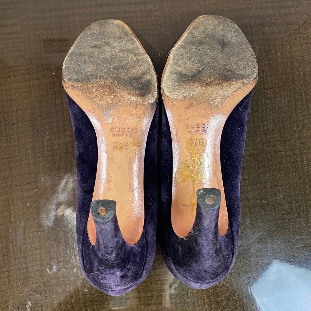 Gucci Purple Velvet Pumps Heels Women's 7.5B - Picture 7 of 11